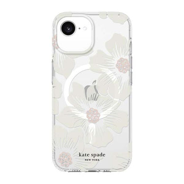 Kate Spade Hardshell Magsafe Case for iPhone 16e / 15 / 14 / 13 - Hollyhock Cream Floral